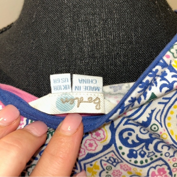 Boden Blue Pink Sundress Cap Sleeve Mini - Picture 7 of 10